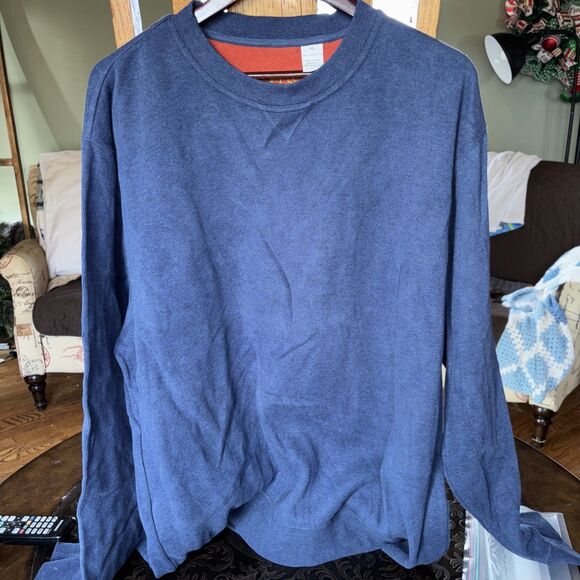 Orvis BLUE Pullover Long Sleeve Ribbed Knit  Sweater Men's Size XL - Picture 3 of 5